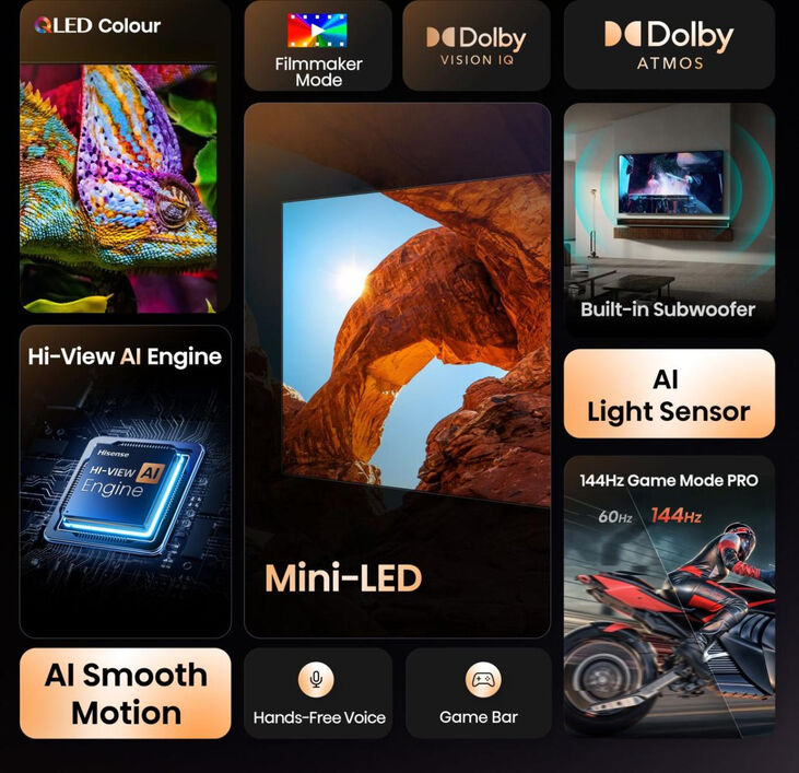 Televisor Hisense 50U7Q 50" Mini LED UltraHD 4K VIDAA image number 3