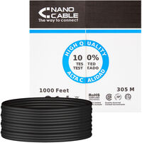 Bobina de Red NanoCable RJ45 UTP CAT.6 AWG24 CU Exterior 305 M Negro