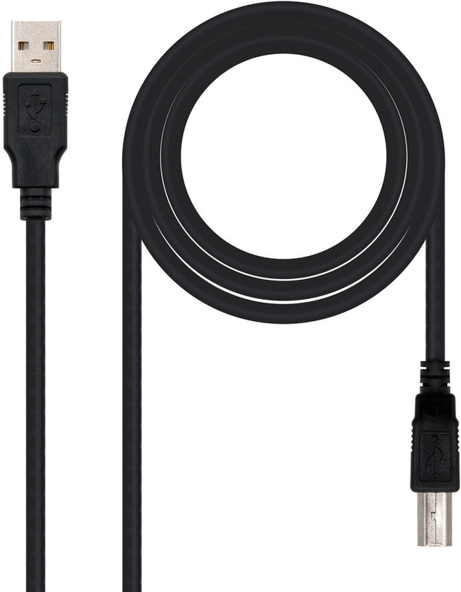 Cable USB 2.0 Nanocable USB-A/M para USB-B/M 3 M Negro image number 0