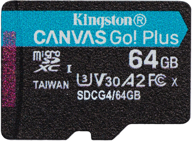 Tarjeta de Memoria Kingston Canvas Go! Plus Gen4 200MB/s MicroSDXC UHS-I U3 V30 A2 64GB image number 1