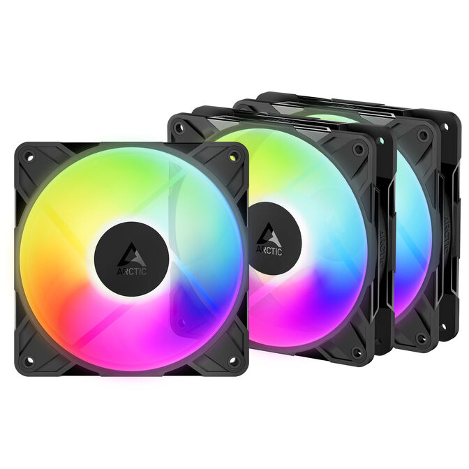 Ventilador Arctic P12 PRO Reverse PWM PST ARGB 120mm (Pack 3) - Negro image number 0