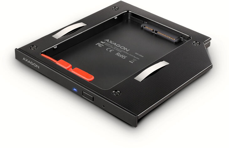 Adaptador Universal AXAGON RSS-CD09 2.5" SSD/HDD Caddy , 9,5 mm, LED, ALU image number 0