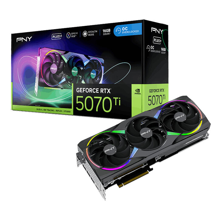 Tarjeta Gráfica PNY GeForce® RTX 5070 Ti Gaming RGB Triple Fan Plus OC 16GB GDDR7 DLSS4 image number 8