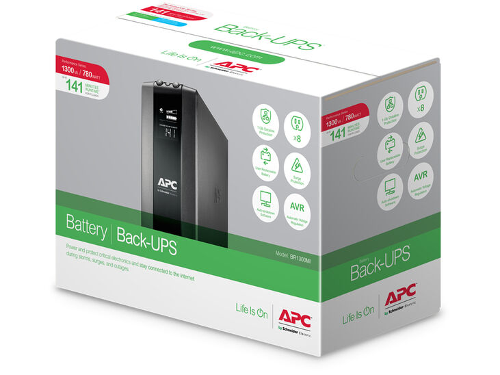 UPS APC Back-UPS Pro BR 1300VA 8 Tomas AVR Interfaz LCD image number 6