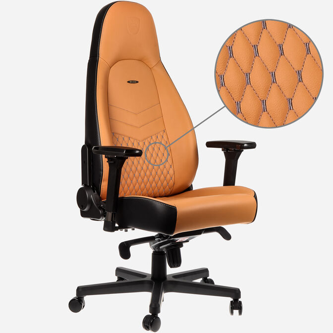 Silla noblechairs ICON Real Leather Cognac / Negro image number 1