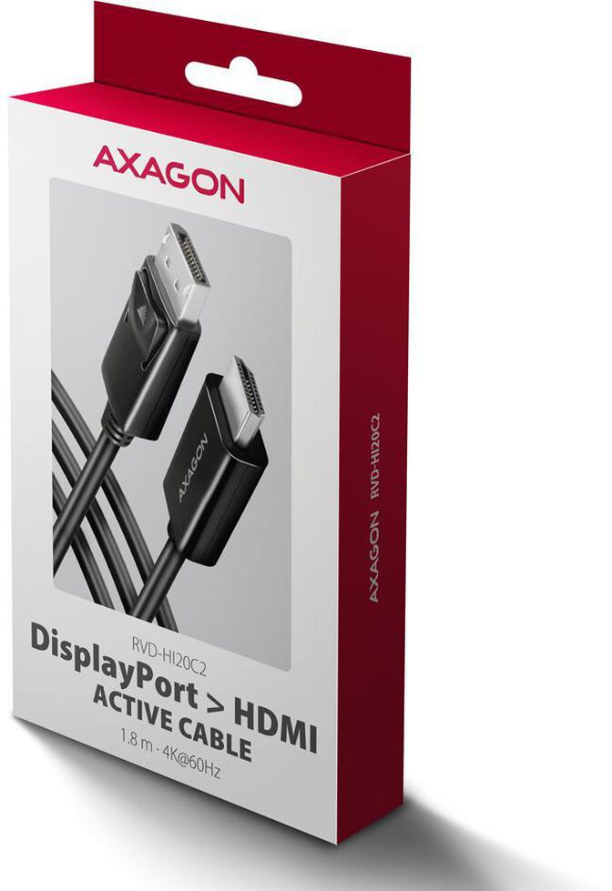 Adaptador Mini AXAGON RVD-HI20C2 DisplayPort para HDMI, 4K/60Hz 1,8m image number 6