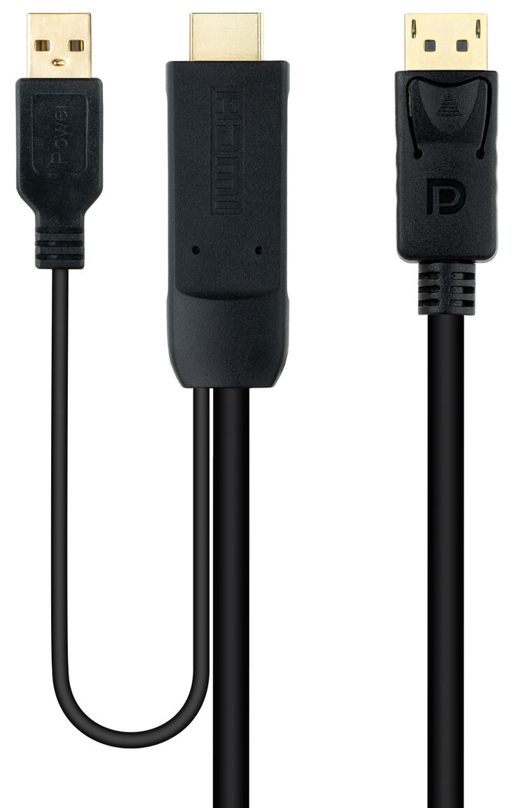 Cable Conversor NanoCable HDMI 2.0 para DisplayPort V1.2 1.8 M Negro image number 1