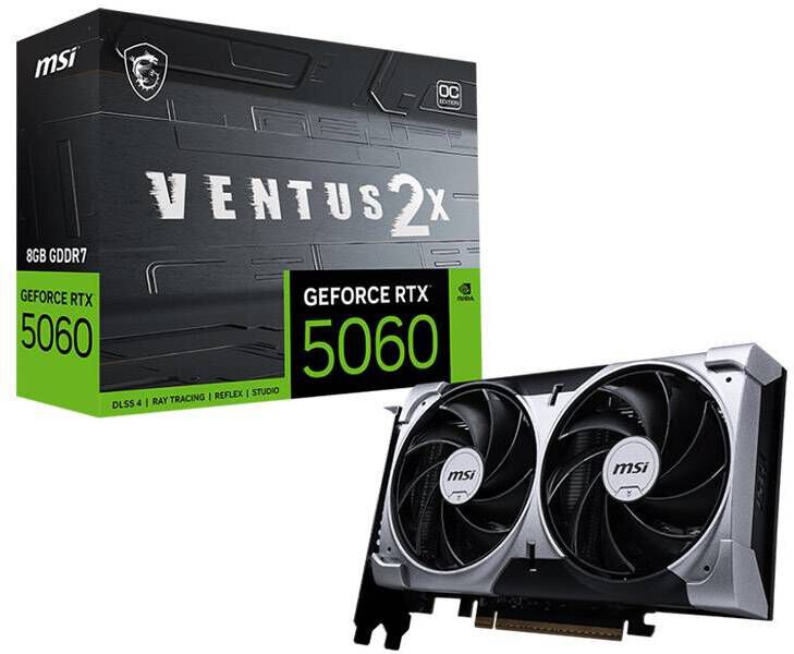 Tarjeta Gr&aacute;fica MSI GeForce&reg; RTX 5060 VENTUS 2X OC 8GB GDDR7 DLSS4