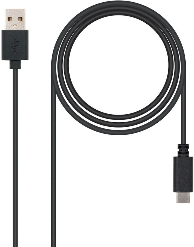 Cable USB 2.0 3A Nanocable USB-C/M para USB-A/M 1 M Negro image number 0