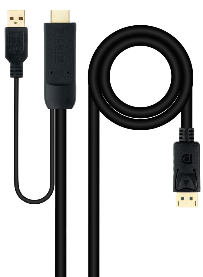 Cable Conversor NanoCable HDMI 2.0 para DisplayPort V1.2 1.8 M Negro image number 0
