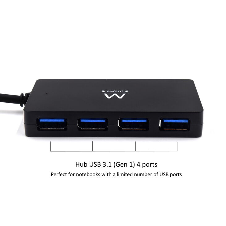 Hub USB Ewent 4 Portas USB 3.0 Gen 1 c/Alimentación image number 2