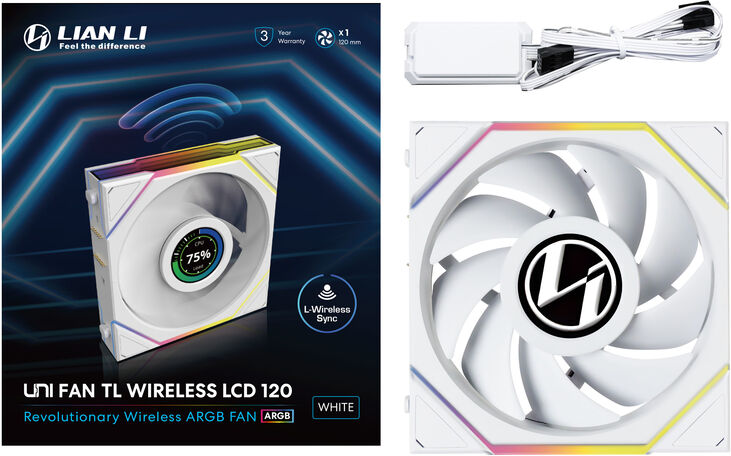 Ventilador Lian Li UNI FAN TL120 LCD Wireless RGB PWM Blanco 120mm image number 7