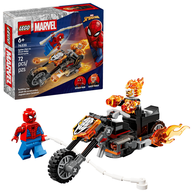 LEGO Marvel: Spider-Man contra la Moto de Ghost Rider, 72 Piezas (76335) image number 0