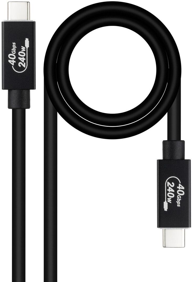 Cable USB 4 Gen3x2 Nanocable 40Gbps 5A/240W, USB-C M/M 1 M Negro image number 0