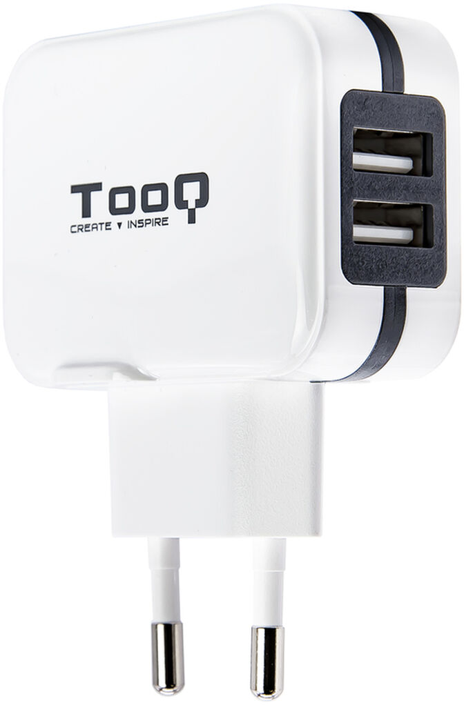 Cargador Tooq 2x USB 5V 3.4A com Controlo AI - Blanco image number 0