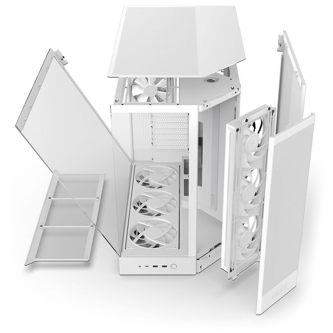 Torre E-ATX NZXT H9 Flow RGB+ Blanca (2025) Cristal Templado image number 13