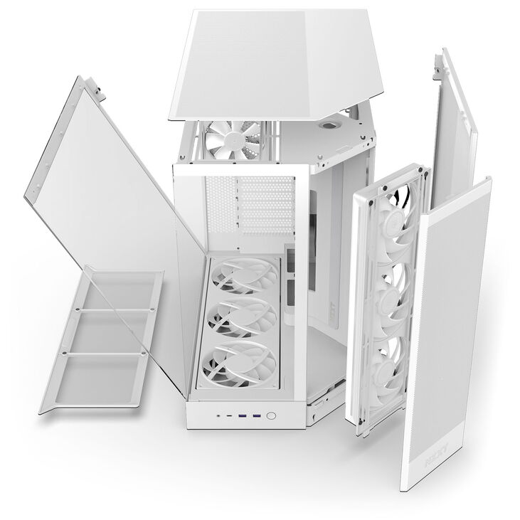 Torre E-ATX NZXT H9 Flow RGB+ Blanca (2025) Cristal Templado image number 13