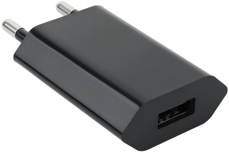Mini cargador Nanocable USB, 5V/1A, Negro image number 1