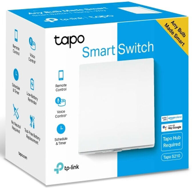 Interruptor Inteligente TP-Link TapoS22 TapoS210 Simples de Encastrar image number 1