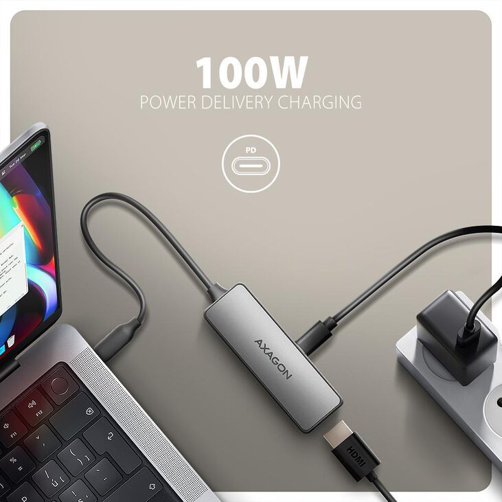 Cable AXAGON RVC-HI8KPD -> HDMI 2.1 adapter 8K/60Hz  4K/144Hz Aluminum, 1,8m image number 2