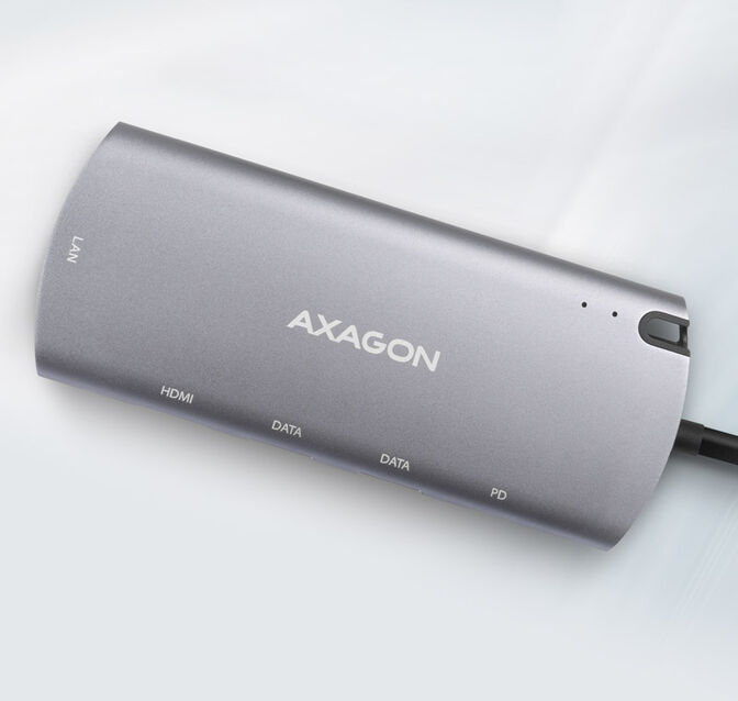 Multiport-Hub AXAGON HMC-6M2, USB 3.0, M.2-SATA, HDMI, Gbit-LAN, 2x USB-A, 1x USB-C image number 2