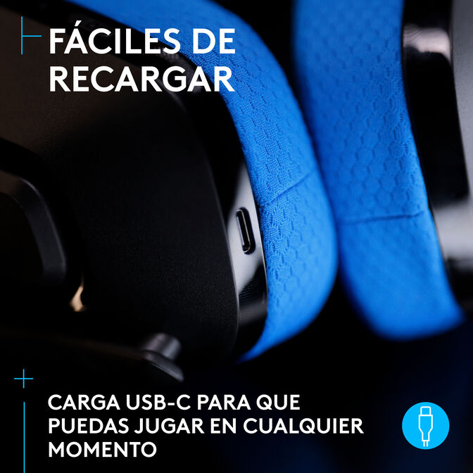 Auriculares Logitech G535 Lightspeed Wireless Negro/Azul image number 7