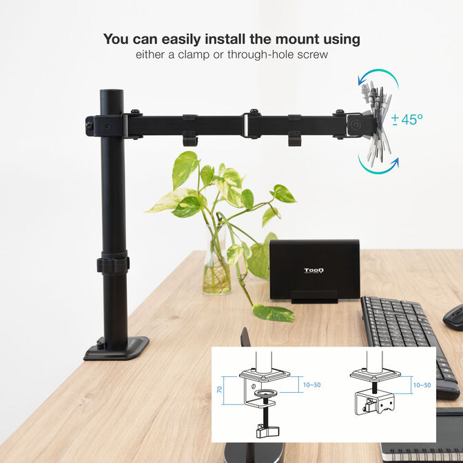 Soporte de Mesa Tooq 17" a 32" Max. 8kg/Monitor Negro image number 7