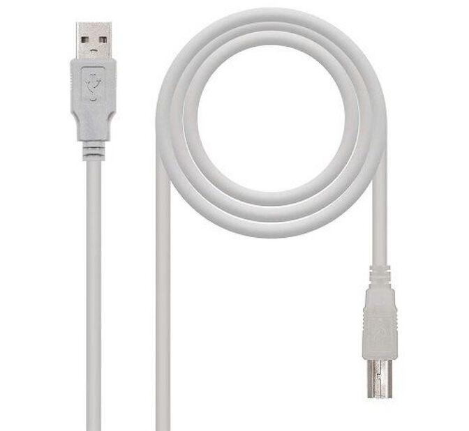 Cable USB 2.0 Nanocable USB-A/M para USB-B/M 1 M Bege image number 0