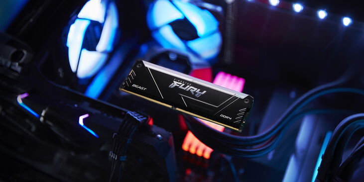 Kingston Kit 16GB (2 x 8GB) DDR4 3200MHz FURY Beast RGB 1R CL16 image number 6