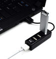 Mini HUB USB Ewent 2.0 de 4 Portas Negro image number null