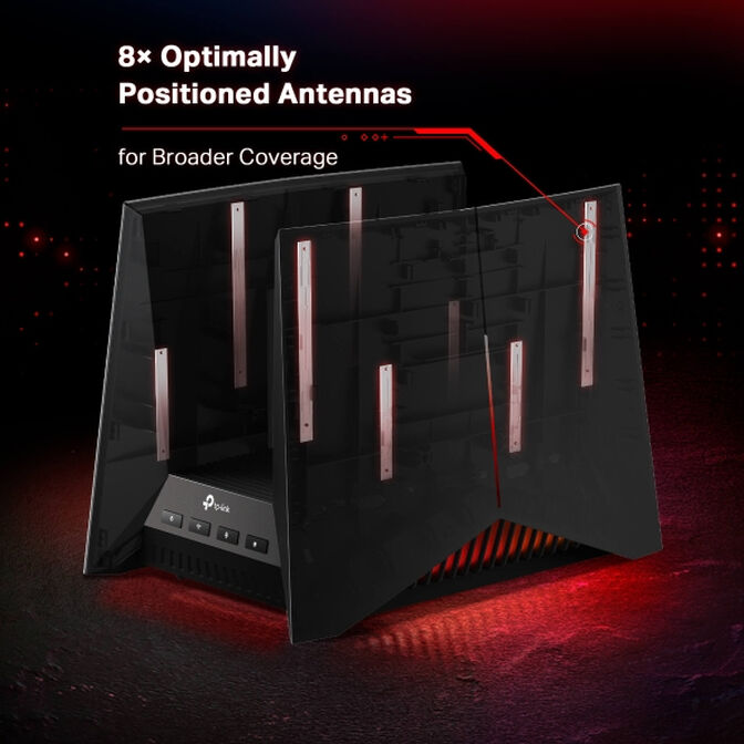 Router TP-Link Archer GE800 Gaming EasyMesh BE7200 Tri-Band Wi-Fi 7 (802.11be) Preto image number 6