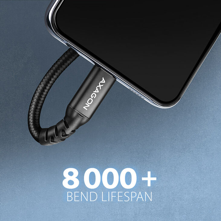 Extensión AXAGON BUCM32-CF05AB USB-C <-> USB-C 3.2 Gen 2, 0.5m, 20 Gbps, ALU, braid image number 3