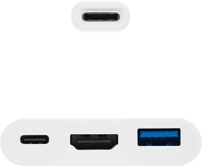 Adaptador NanoCable USB-C M para HDMI F / USB A / USB-C 15 CM Blanco image number 1