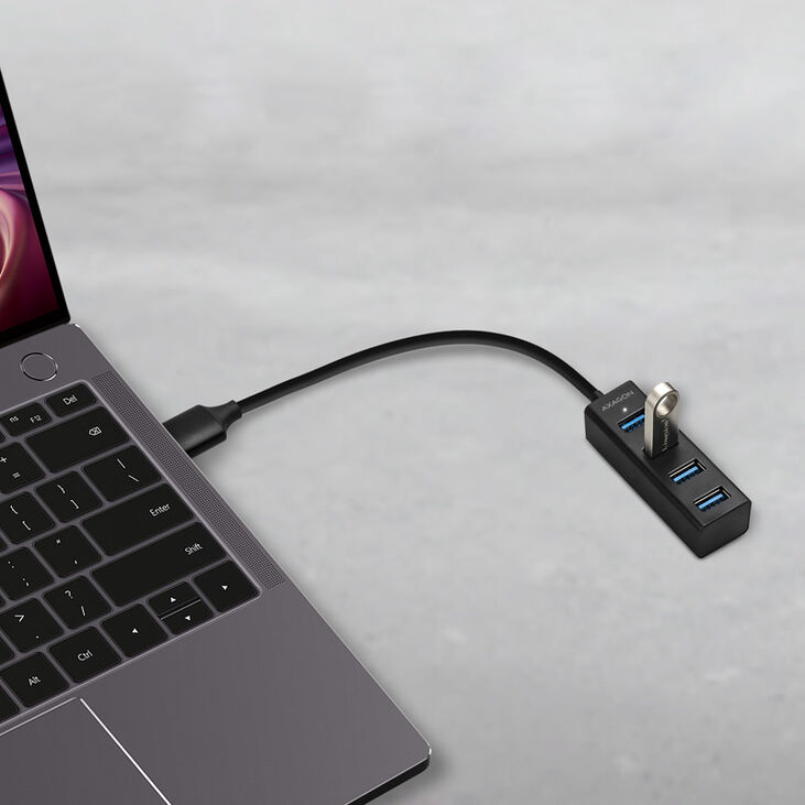 Mini Hub AXAGON HUE-M1A Superspeed USB-A, 4x USB 3.0 - 20cm image number 1