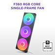 Ventilador NZXT F360 RGB Core Single-Frame Negras - Triplo Ventilador 120mm ( 360mm ) image number null