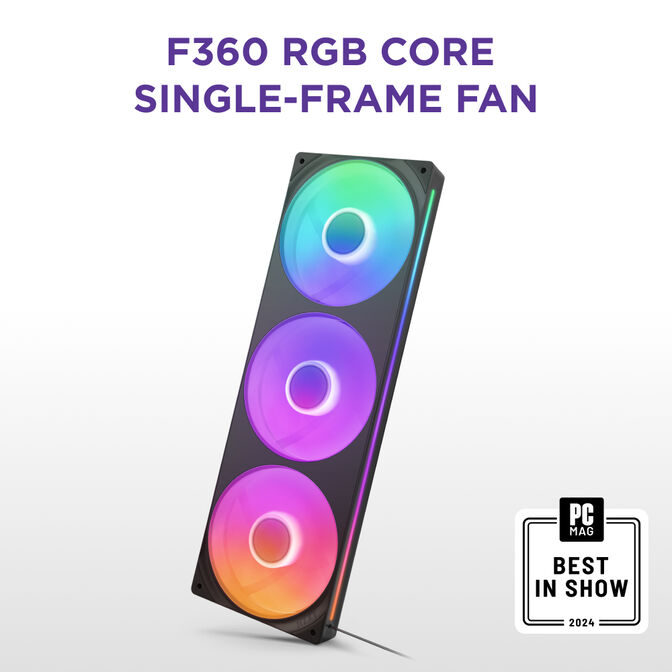 Ventilador NZXT F360 RGB Core Single-Frame Negras - Triplo Ventilador 120mm ( 360mm ) image number 5