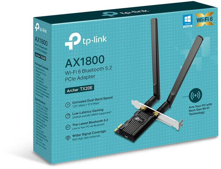 Tarjeta de Red TP-Link PCI Express Archer TX20E AC1300 Dual Band Wi-Fi image number 1