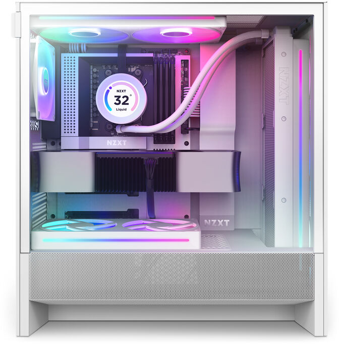 Torre  ATX NZXT H5 Flow RGB Compact Blanca image number 1