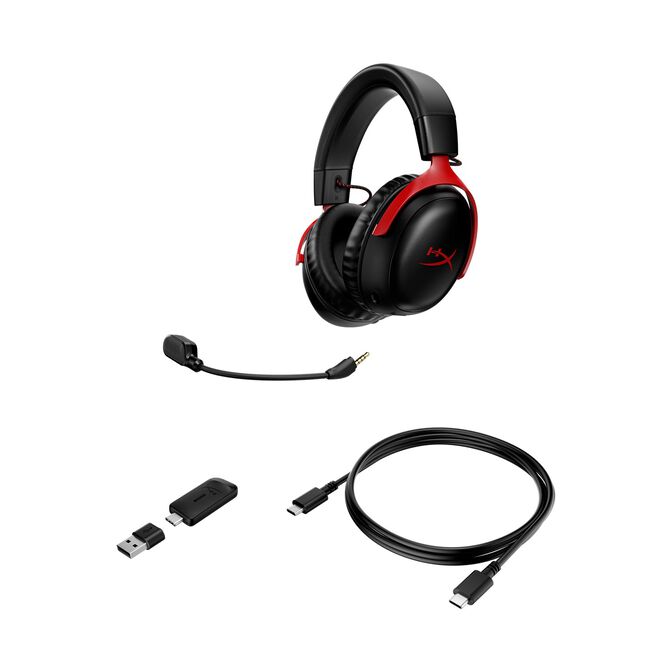 Auriculares HyperX Cloud III DTS Wireless/Bluetooth Negro/Rojo image number 5