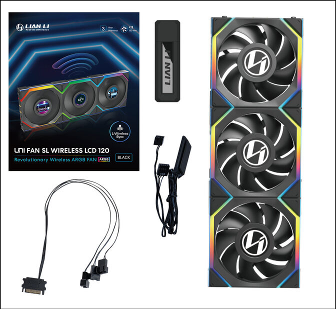 Ventilador Lian Li UNI FAN SL120 LCD Wireless RGB PWM Negro 120mm (Pack 3) image number 10