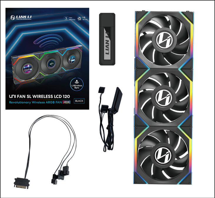 Ventilador Lian Li UNI FAN SL120 LCD Wireless RGB PWM Negro 120mm (Pack 3) image number 10