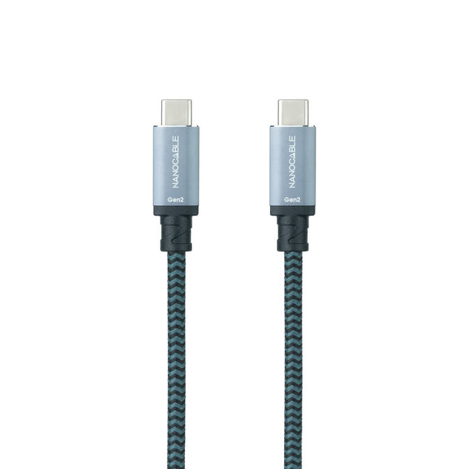 Cable USB 3.2 Gen2x2 Nanocable 20Gbps 5A/100W 4K/60HZ USB-C M/M 1.5 M Gris/Negro image number 1