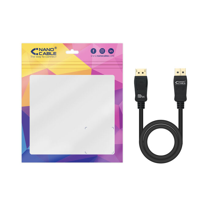Cable DisplayPort 1.4 NanoCable DP M/M 0.5 M Certificado VESA image number 4