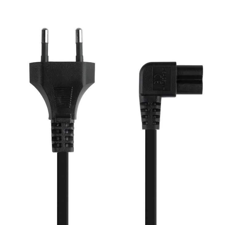 Cable de Alimentación 90º NanoCable CEE7/16/M-C7/H 1.8m Negro image number 1