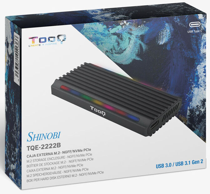Caja Externa SSD Tooq M.2 NGFF/NVMe SSD - USB 3.1 Gen 2 USB-C RGB image number 5