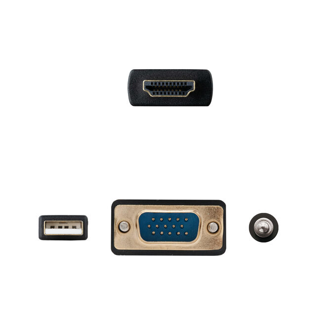 Cable Conversor Nanocable HDMI > VGA + Jack 3.5 + USB-A 1.8M Negro image number 2