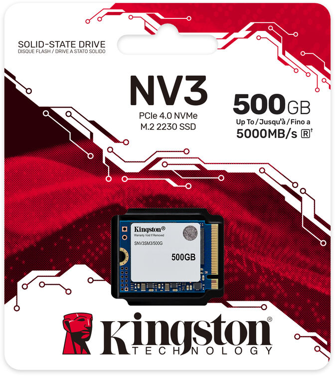 SSD Kingston NV3 500GB Gen4 M.2 NVMe 2230 (5000/3000MB/s) image number 2