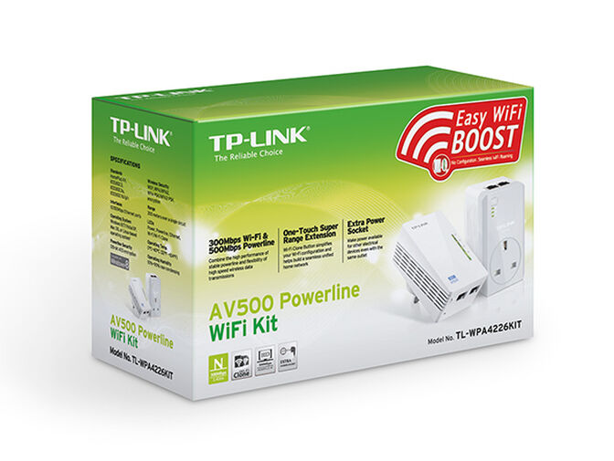Powerline TP-Link TL-WPA4226 KIT AV600 Homeplug AV Fast Ethernet Passthrough Wi-Fi 300Mbps image number 1