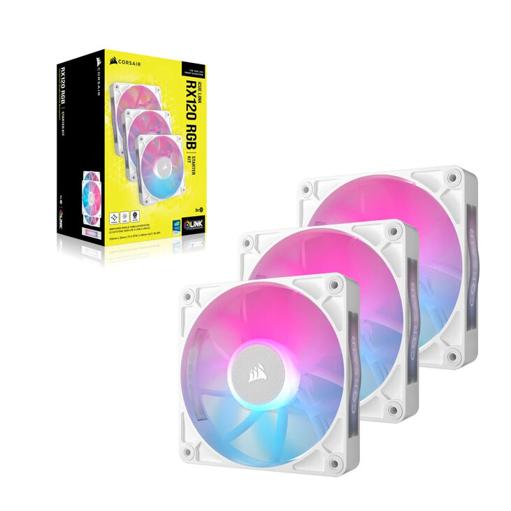 Ventilador Corsair iCUE Link RX120 RGB PWM Blanca 120mm (Pack 3) image number 1