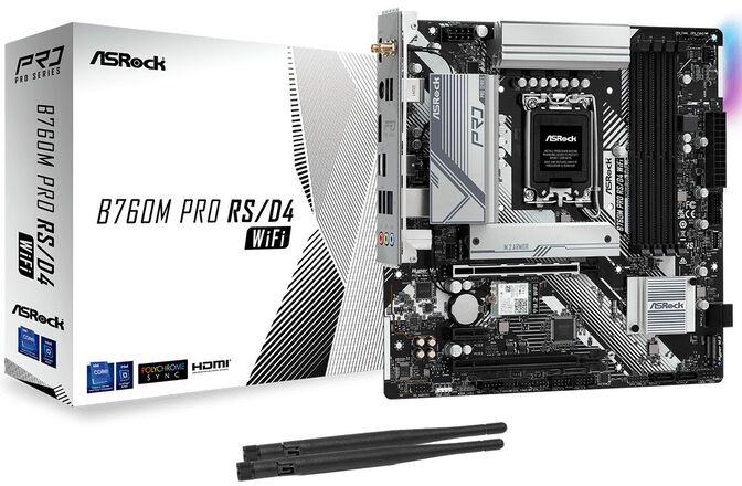 Asrock B760M Pro RS/D4 WiFi Intel B760 LGA 1700 micro ATX image number 0